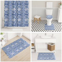 Blue Ngatu Pattern Malo e Lelei Tonga Bathroom Set LT14 - Polynesian Pride