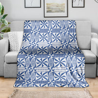 Blue Ngatu Pattern Malo e Lelei Tonga Blanket LT14 - Polynesian Pride