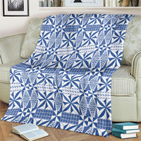 Blue Ngatu Pattern Malo e Lelei Tonga Blanket LT14 - Polynesian Pride