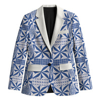 Blue Ngatu Pattern Malo e Lelei Tonga Blazer LT14 Unisex Blue - Polynesian Pride