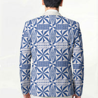 Blue Ngatu Pattern Malo e Lelei Tonga Blazer LT14 - Polynesian Pride