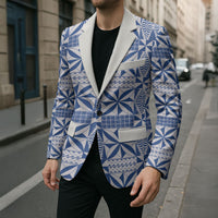 Blue Ngatu Pattern Malo e Lelei Tonga Blazer LT14 - Polynesian Pride