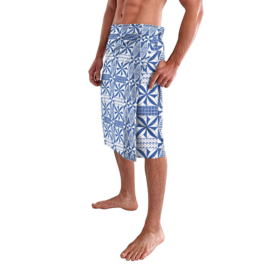Blue Ngatu Pattern Malo e Lelei Tonga Lavalava LT14 - Polynesian Pride