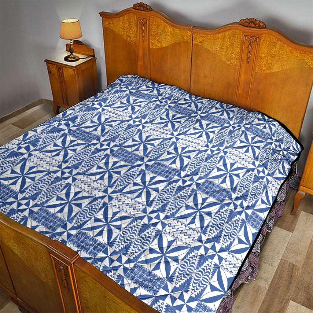 Blue Ngatu Pattern Malo e Lelei Tonga Quilt LT14 - Polynesian Pride