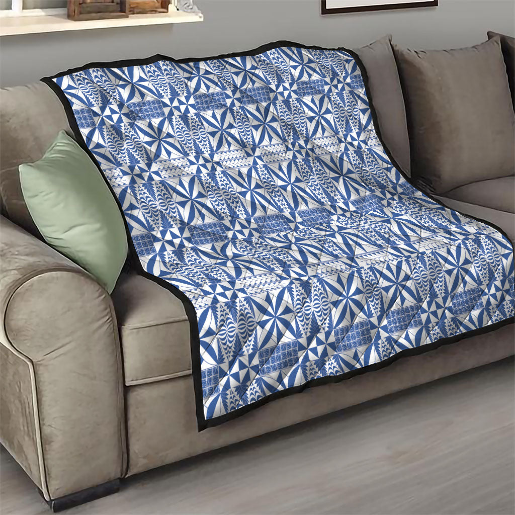 Blue Ngatu Pattern Malo e Lelei Tonga Quilt LT14 - Polynesian Pride