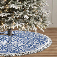Blue Ngatu Pattern Malo e Lelei Tonga Tree Skirt LT14 - Polynesian Pride