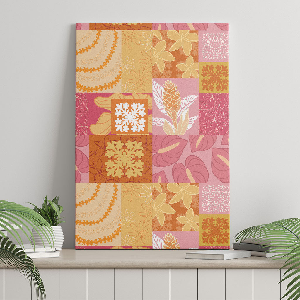 Aloha Hawaii Quilt Floral Patchwork Style Canvas Wall Art LT14 - Polynesian Pride