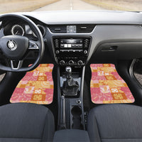 Aloha Hawaii Quilt Floral Patchwork Style Car Mats LT14 Set 2pcs - Front Multicolor - Polynesian Pride