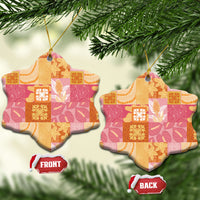 Aloha Hawaii Quilt Floral Patchwork Style Ceramic Ornament LT14 Snow Flake Multicolor - Polynesian Pride