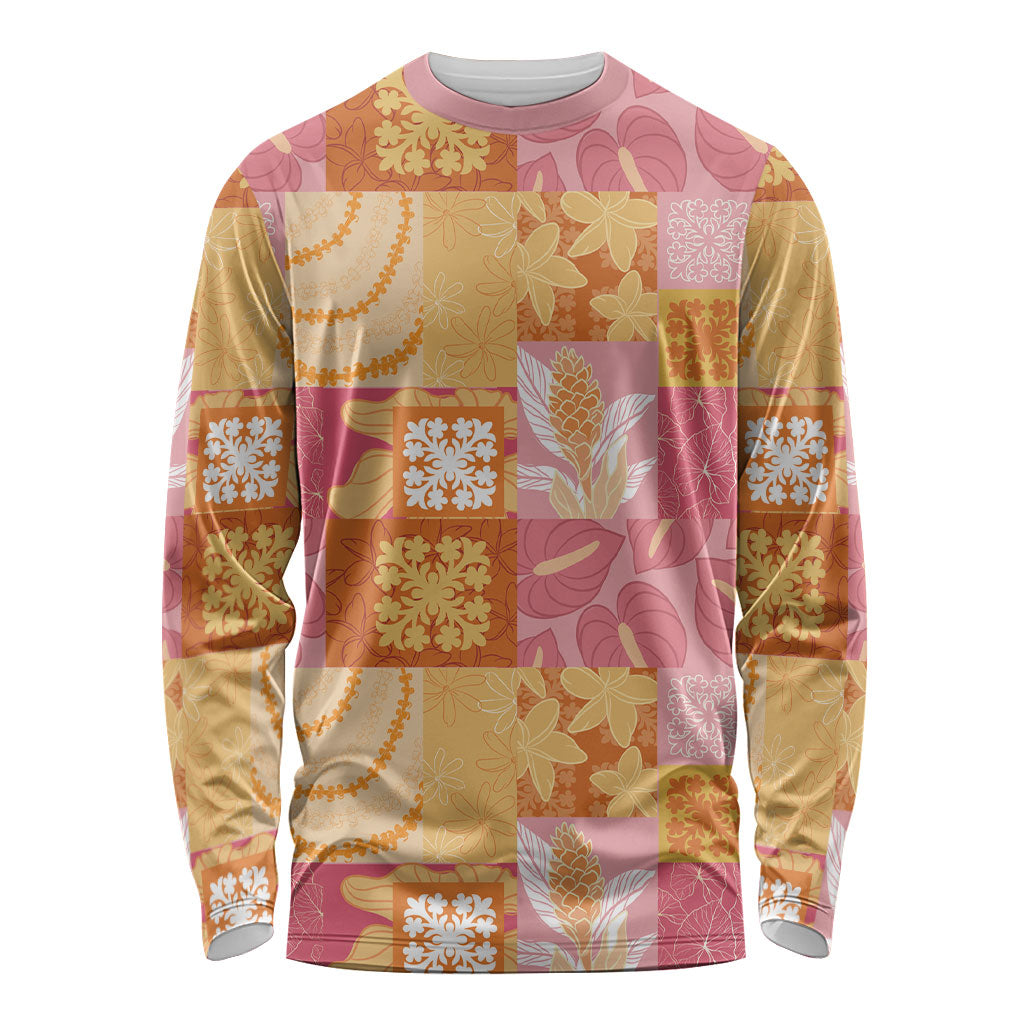 Aloha Hawaii Quilt Floral Patchwork Style Long Sleeve Shirt LT14 Unisex Multicolor - Polynesian Pride