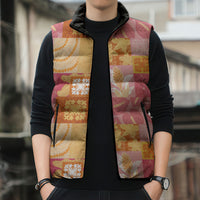Aloha Hawaii Quilt Floral Patchwork Style Sleeveless Puffer Jacket LT14 - Polynesian Pride