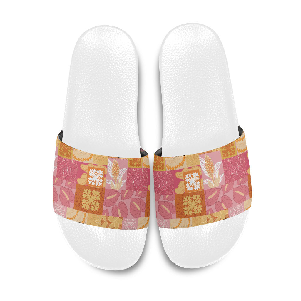 Aloha Hawaii Quilt Floral Patchwork Style Slide Sandals LT14 Multicolor - Polynesian Pride