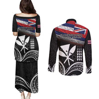 Hawaii Independence Day Couples Matching Puletasi and Long Sleeve Button Shirt La Kuokoa - Happy 28th November LT14 - Polynesian Pride