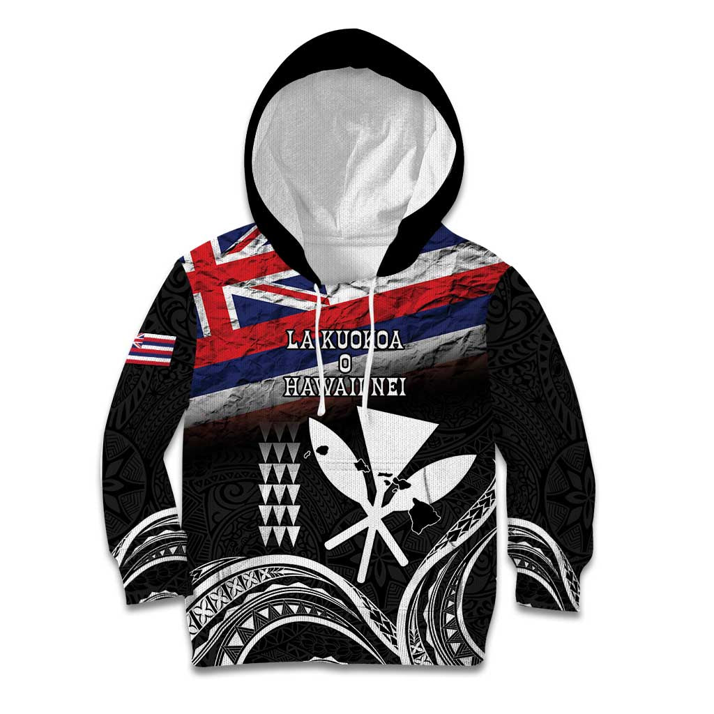 Hawaii Independence Day Kid Hoodie La Kuokoa - Happy 28th November LT14 Hoodie Black - Polynesian Pride