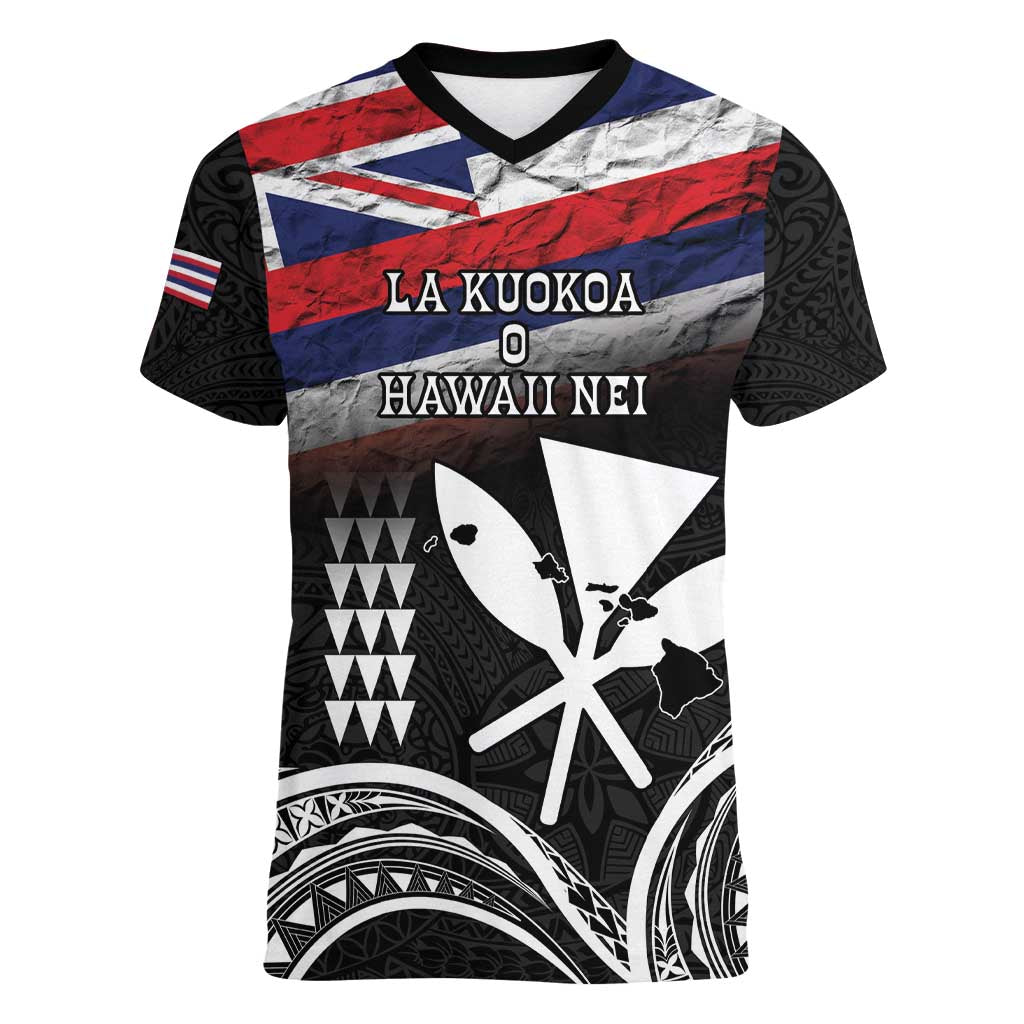Hawaii Independence Day Women V-Neck T-Shirt La Kuokoa - Happy 28th November