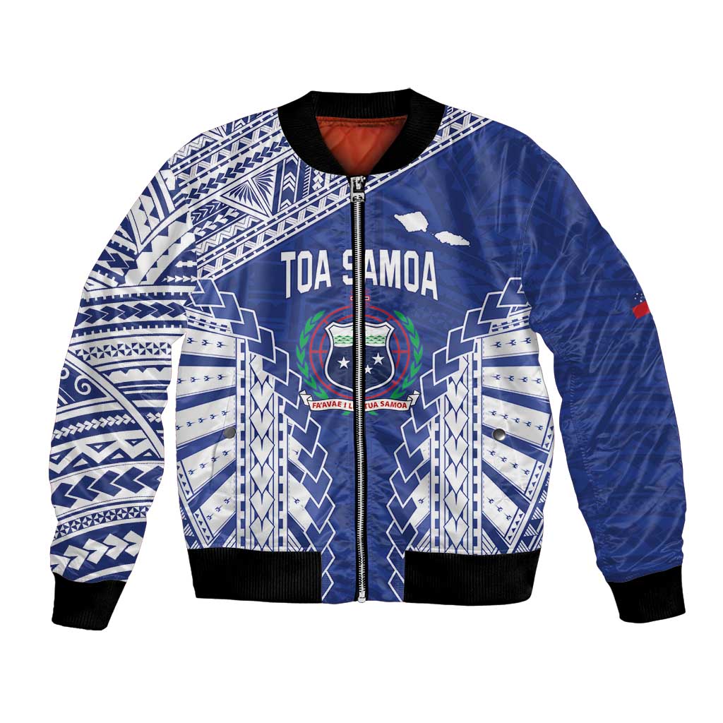 Toa Samoa Rugby Custom Bomber Jacket Go Champions Pacific Samoan Pattern - Polynesian Pride