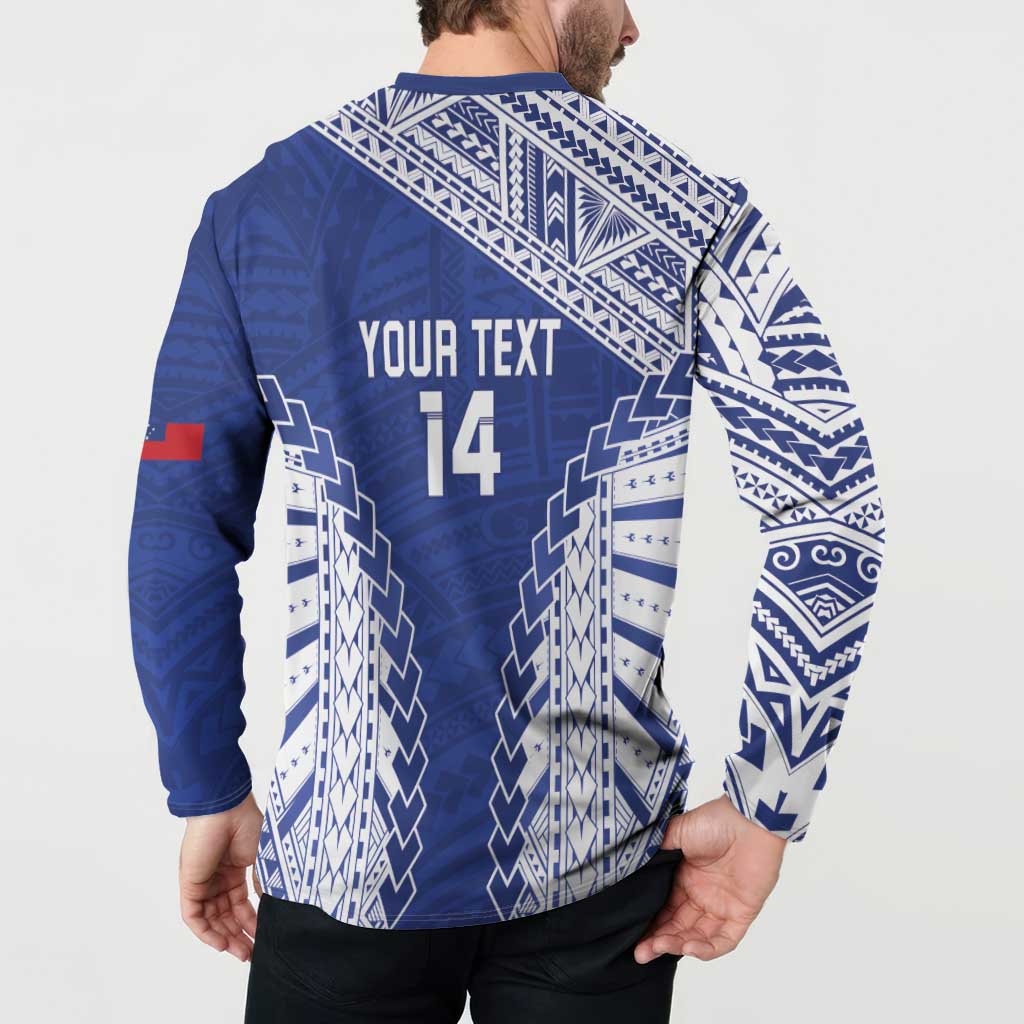 Toa Samoa Rugby Custom Button Sweatshirt Go Champions Pacific Samoan Pattern - Polynesian Pride