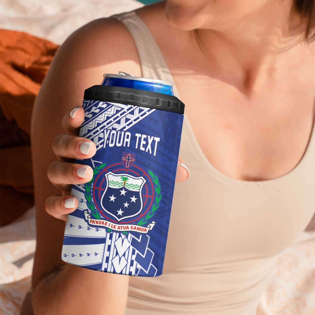 Toa Samoa Rugby Custom 4 in 1 Can Cooler Tumbler Go Champions Pacific Samoan Pattern - Polynesian Pride