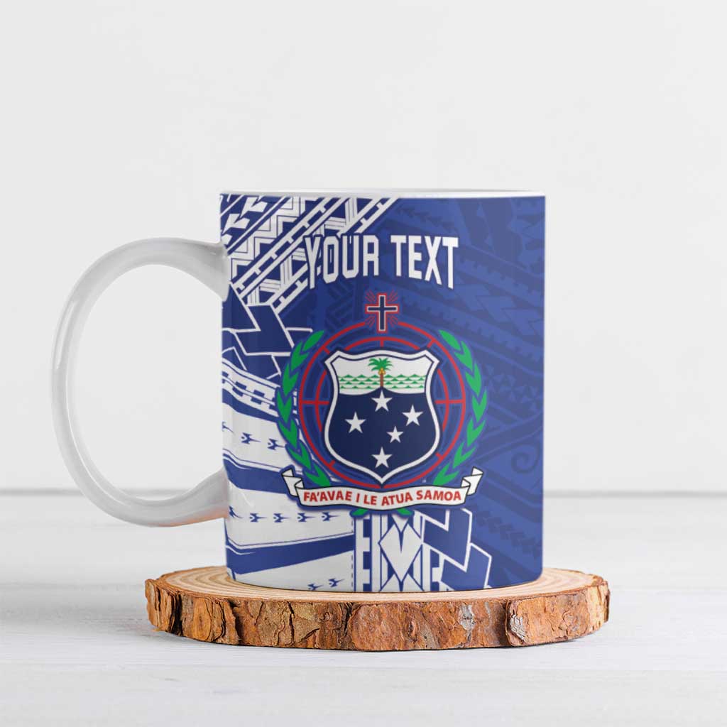 Toa Samoa Rugby Custom Ceramic Mug Go Champions Pacific Samoan Pattern - Polynesian Pride