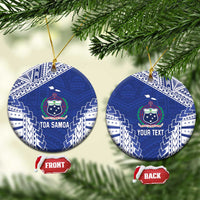 Toa Samoa Rugby Custom Ceramic Ornament Go Champions Pacific Samoan Pattern - Polynesian Pride