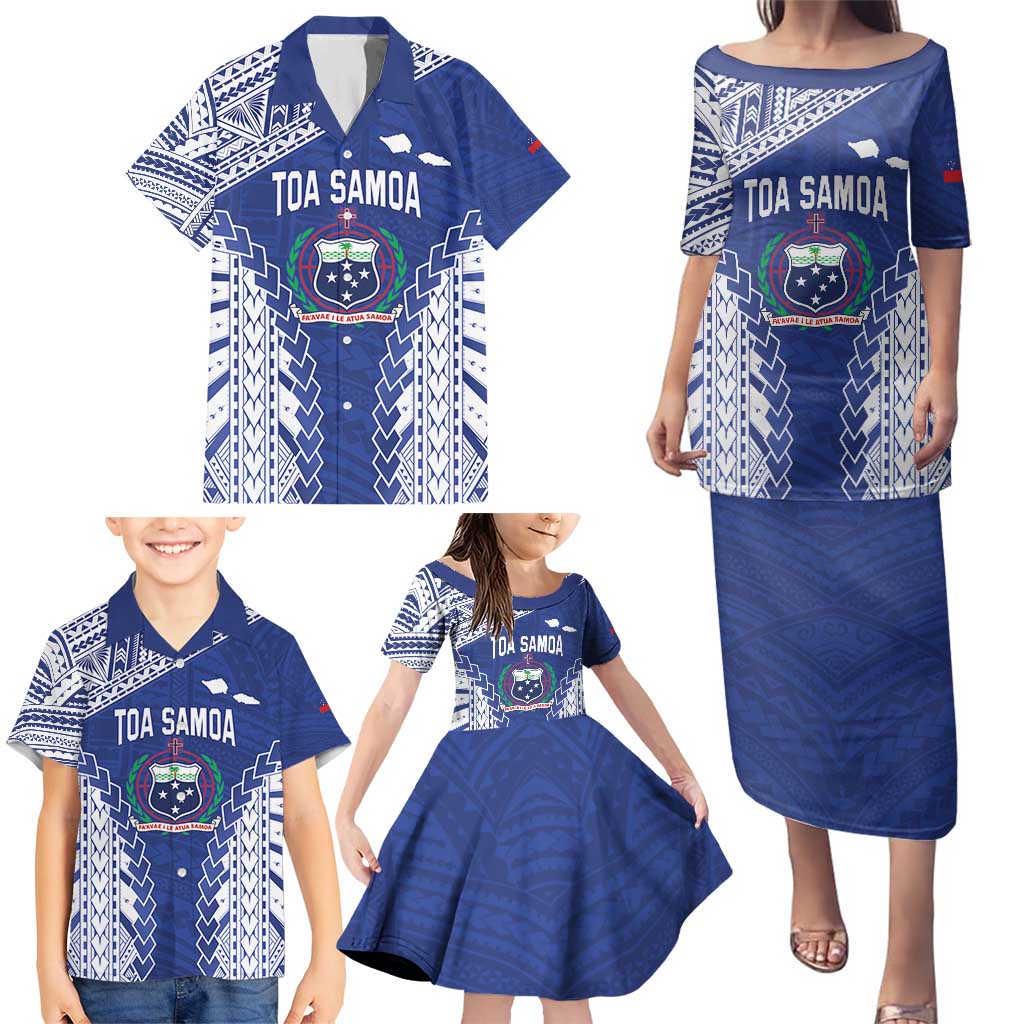 Toa Samoa Rugby Custom Family Matching Puletasi and Hawaiian Shirt Go Champions Pacific Samoan Pattern - Polynesian Pride