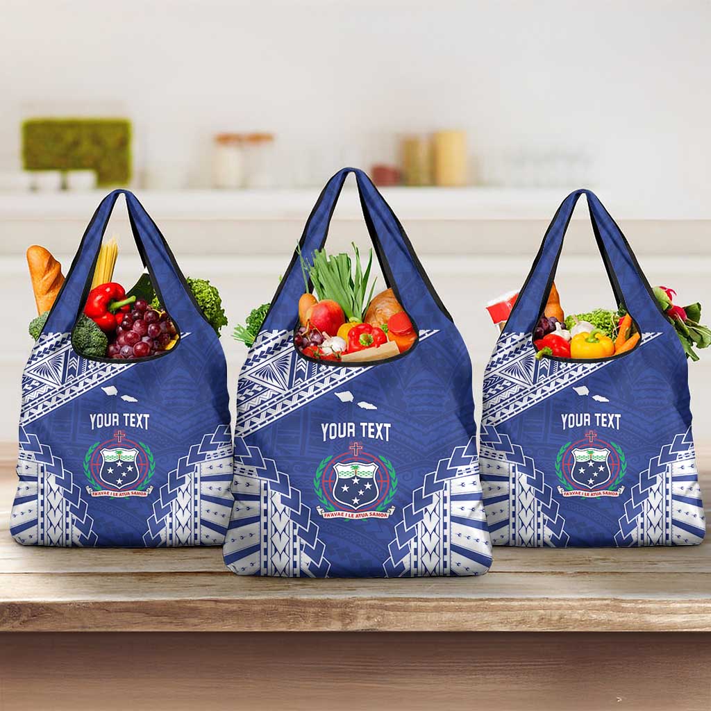 Toa Samoa Rugby Custom Grocery Bag Go Champions Pacific Samoan Pattern - Polynesian Pride