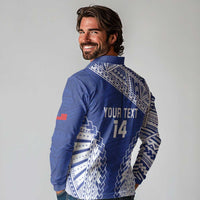 Toa Samoa Rugby Custom Long Sleeve Polo Shirt Go Champions Pacific Samoan Pattern - Polynesian Pride