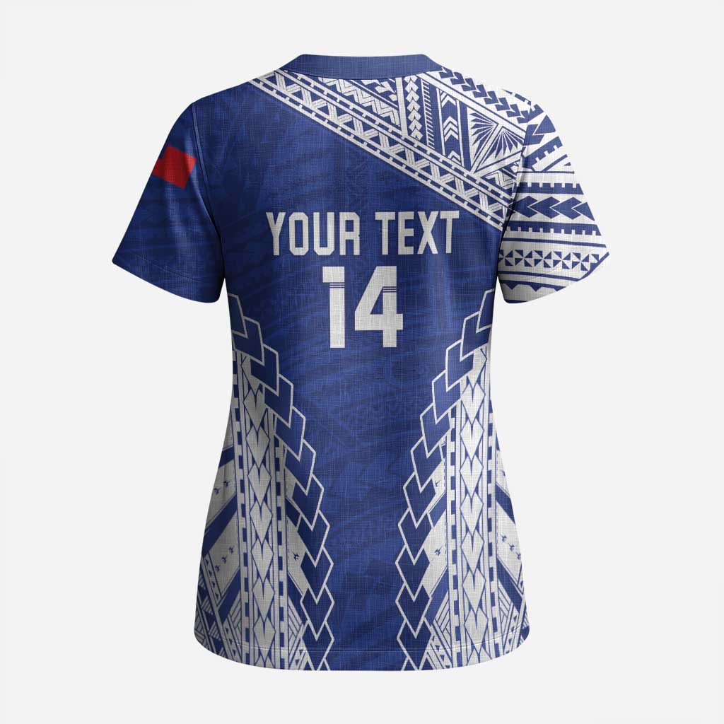 Toa Samoa Rugby Custom Scrub Top Go Champions Pacific Samoan Pattern - Polynesian Pride