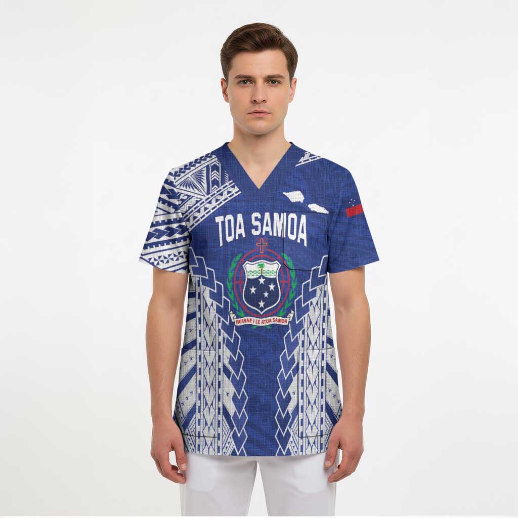 Toa Samoa Rugby Custom Scrub Top Go Champions Pacific Samoan Pattern - Polynesian Pride