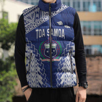 Toa Samoa Rugby Custom Sleeveless Puffer Jacket Go Champions Pacific Samoan Pattern - Polynesian Pride