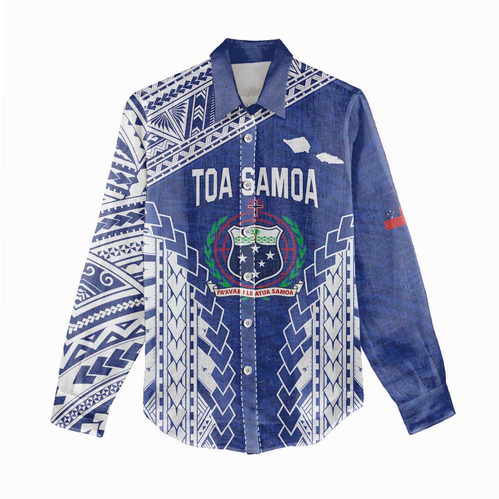 Toa Samoa Rugby Custom Women Casual Shirt Go Champions Pacific Samoan Pattern - Polynesian Pride