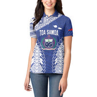 Toa Samoa Rugby Custom Women Polo Shirt Go Champions Pacific Samoan Pattern - Polynesian Pride