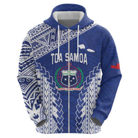 Toa Samoa Rugby Custom Zip Hoodie Go Champions Pacific Samoan Pattern - Polynesian Pride