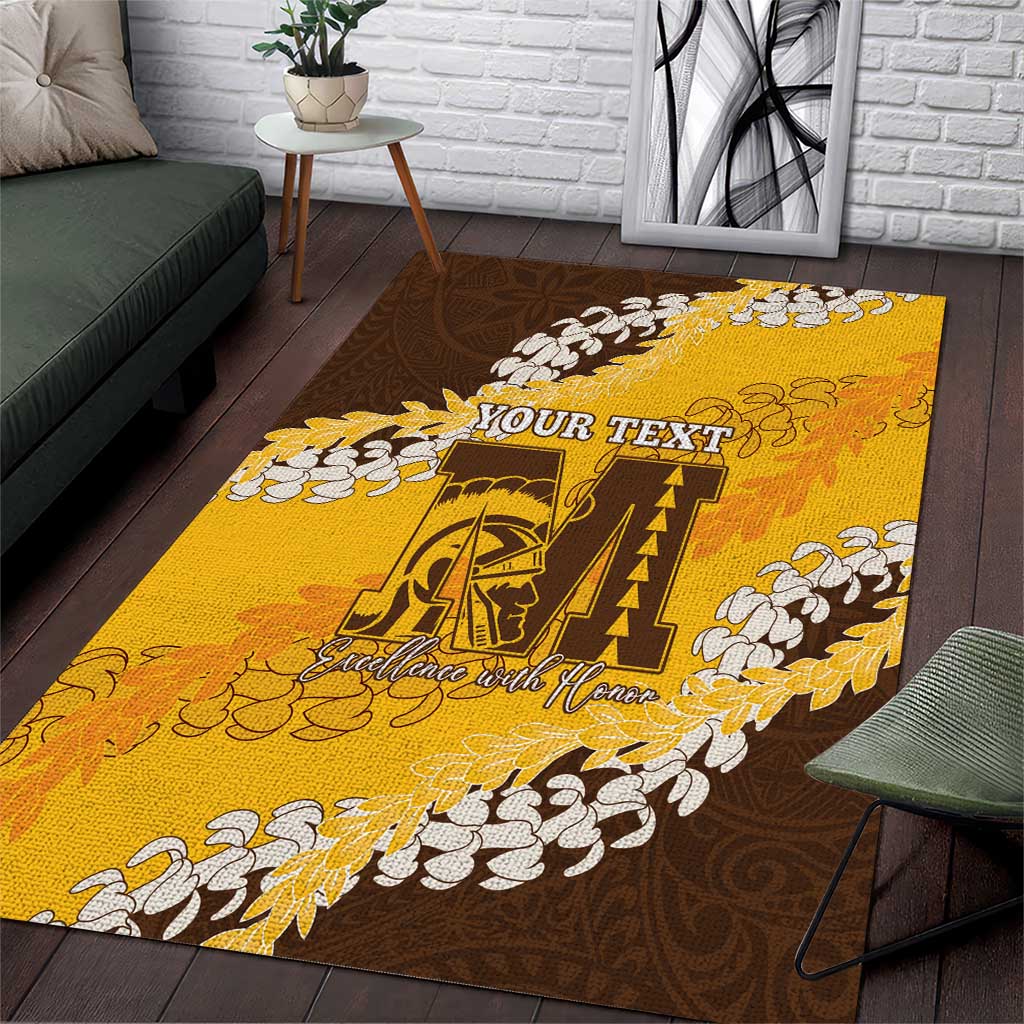 Personalized Mililani Hawaii High School Area Rug Puakenikeni Lei Hawaiian Pattern - Polynesian Pride