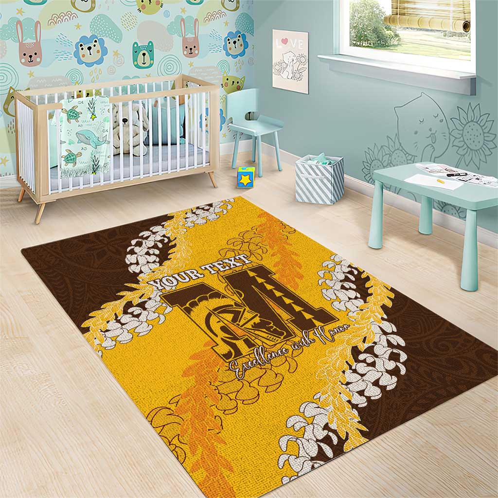 Personalized Mililani Hawaii High School Area Rug Puakenikeni Lei Hawaiian Pattern - Polynesian Pride