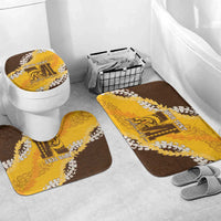 Personalized Mililani Hawaii High School Bathroom Set Puakenikeni Lei Hawaiian Pattern LT14 Mat Set Only (3 pcs) One Size Yellow - Polynesian Pride