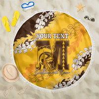 Personalized Mililani Hawaii High School Beach Blanket Puakenikeni Lei Hawaiian Pattern LT14 One Size 150cm Yellow - Polynesian Pride