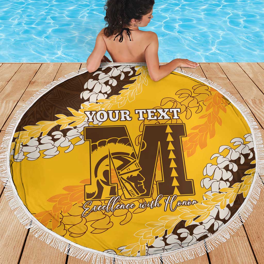 Personalized Mililani Hawaii High School Beach Blanket Puakenikeni Lei Hawaiian Pattern LT14 - Polynesian Pride