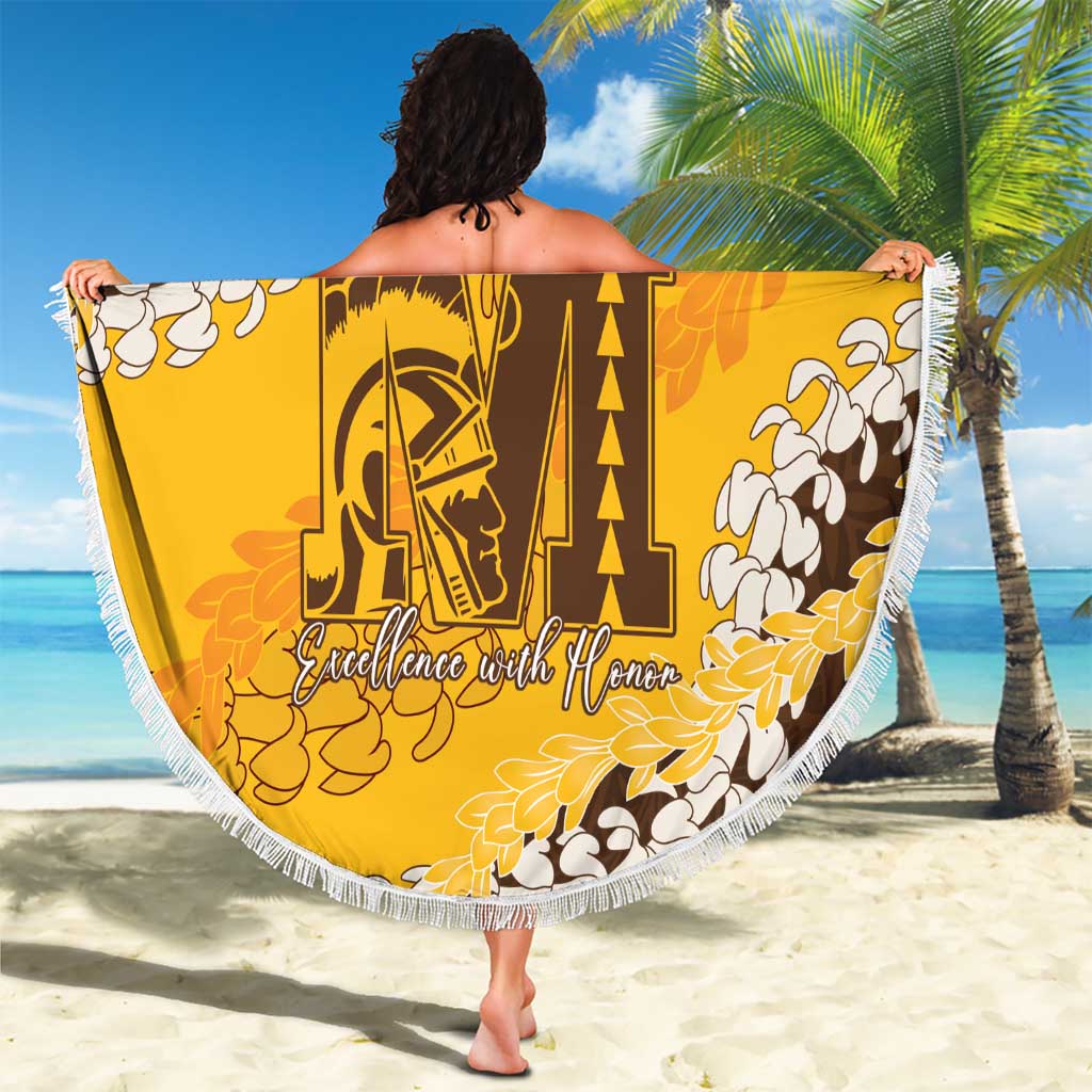 Personalized Mililani Hawaii High School Beach Blanket Puakenikeni Lei Hawaiian Pattern LT14 - Polynesian Pride