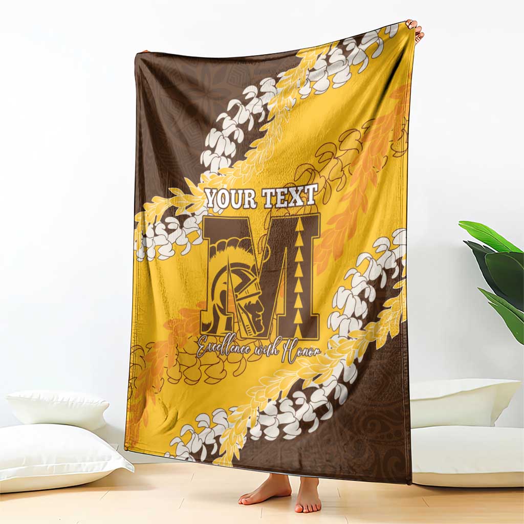 Personalized Mililani Hawaii High School Blanket Puakenikeni Lei Hawaiian Pattern - Polynesian Pride