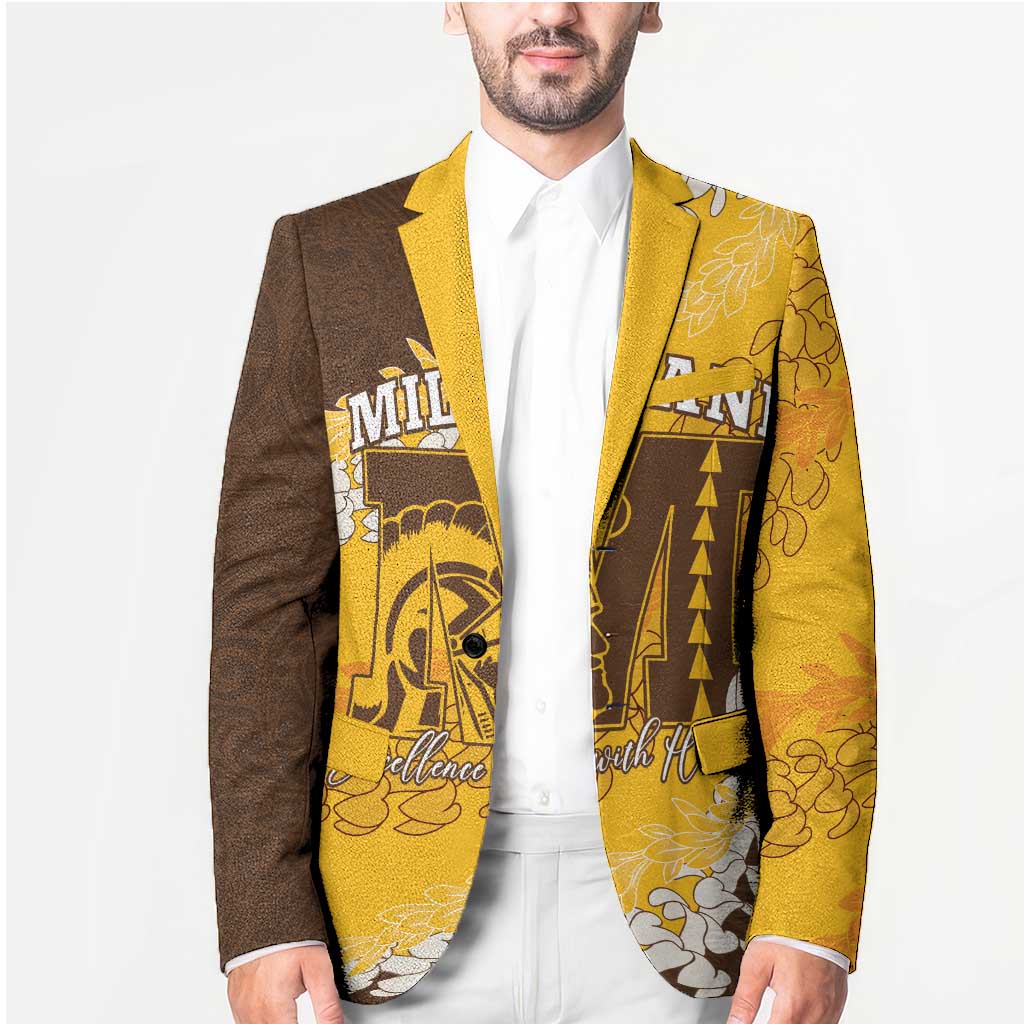 Personalized Mililani Hawaii High School Blazer Puakenikeni Lei Hawaiian Pattern LT14 - Polynesian Pride