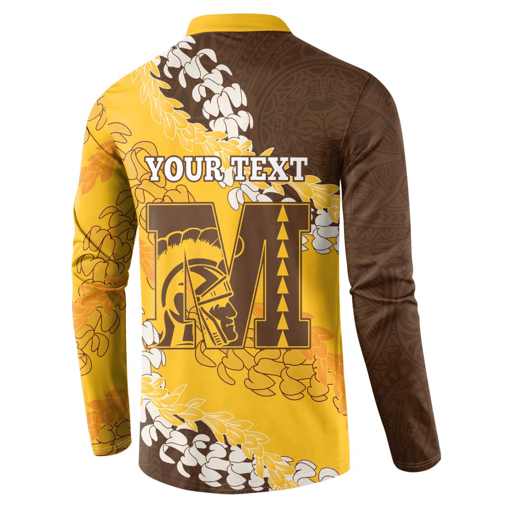 Personalized Mililani Hawaii High School Button Sweatshirt Puakenikeni Lei Hawaiian Pattern LT14 - Polynesian Pride