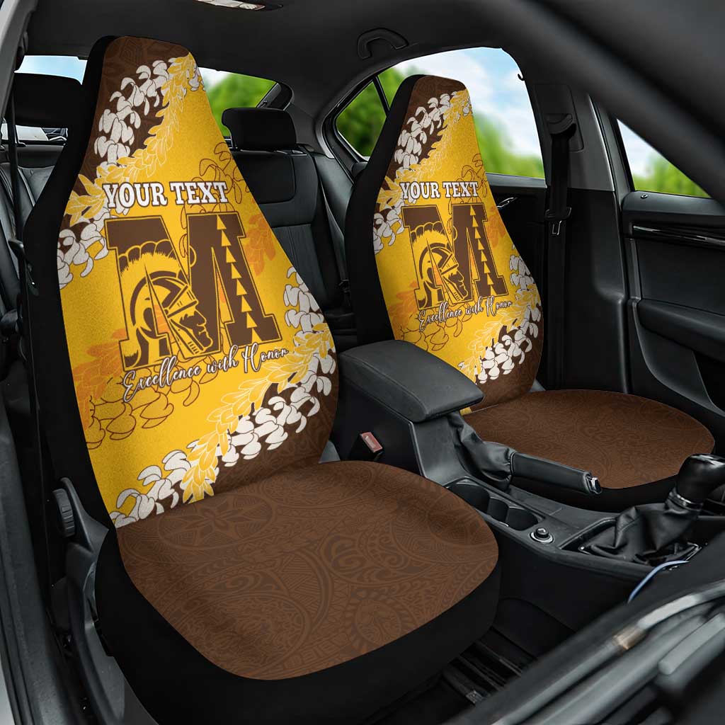 Personalized Mililani Hawaii High School Car Seat Cover Puakenikeni Lei Hawaiian Pattern - Polynesian Pride