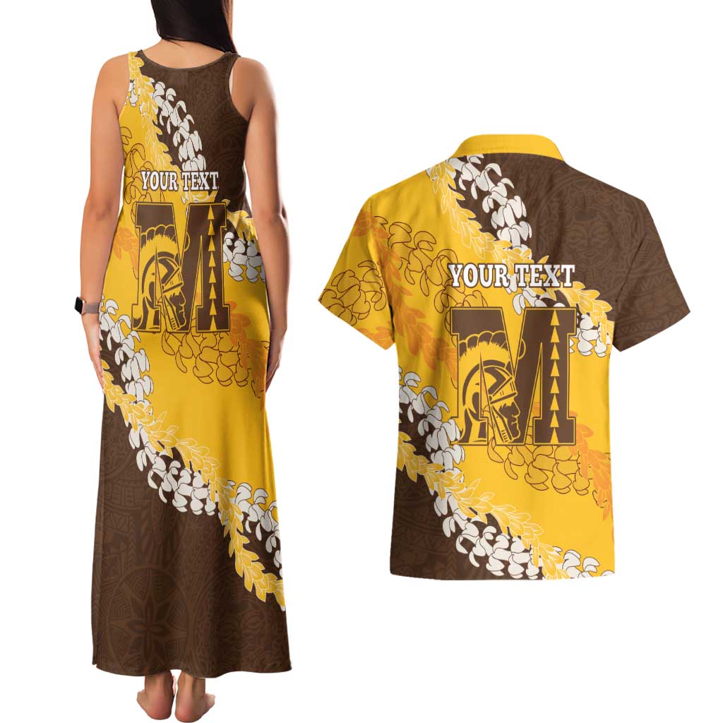 Personalized Mililani Hawaii High School Couples Matching Tank Maxi Dress and Hawaiian Shirt Puakenikeni Lei Hawaiian Pattern LT14 - Polynesian Pride