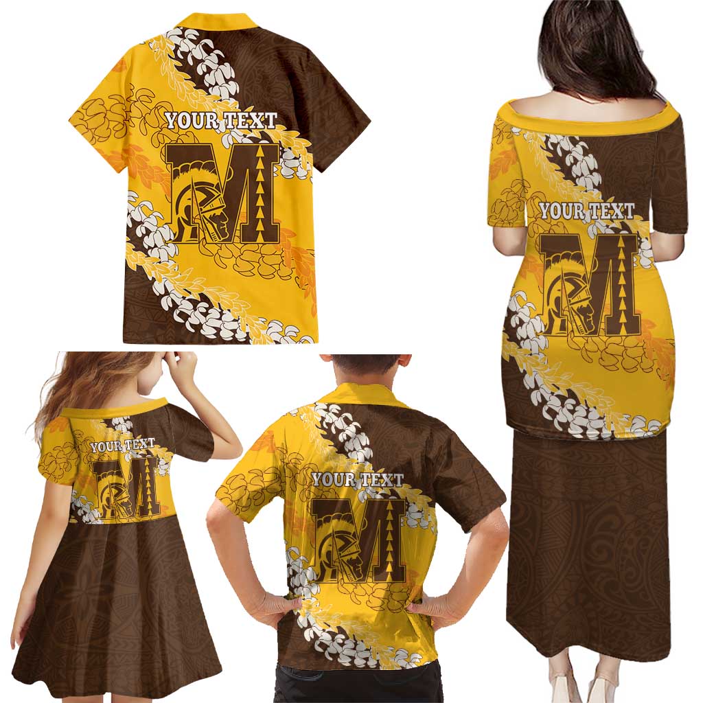 Personalized Mililani Hawaii High School Family Matching Puletasi and Hawaiian Shirt Puakenikeni Lei Hawaiian Pattern LT14 - Polynesian Pride