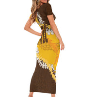 Personalized Mililani Hawaii High School Family Matching Short Sleeve Bodycon Dress and Hawaiian Shirt Puakenikeni Lei Hawaiian Pattern LT14 - Polynesian Pride
