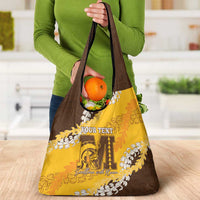 Personalized Mililani Hawaii High School Grocery Bag Puakenikeni Lei Hawaiian Pattern LT14 - Polynesian Pride