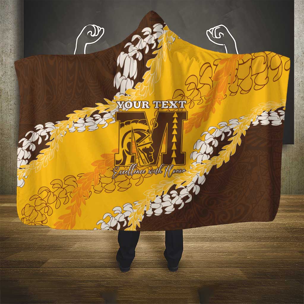 Personalized Mililani Hawaii High School Hooded Blanket Puakenikeni Lei Hawaiian Pattern LT14 - Polynesian Pride