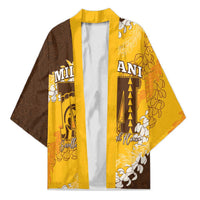 Personalized Mililani Hawaii High School Kimono Puakenikeni Lei Hawaiian Pattern LT14 Unisex Yellow - Polynesian Pride