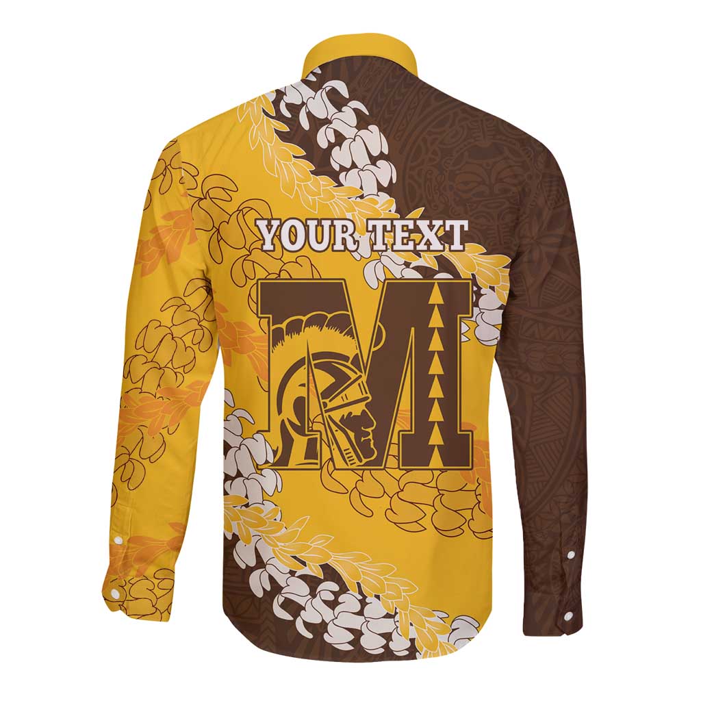 Personalized Mililani Hawaii High School Long Sleeve Button Shirt Puakenikeni Lei Hawaiian Pattern LT14 - Polynesian Pride